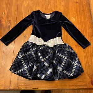 Holiday Dress - size 5 - navy and silver - never worn